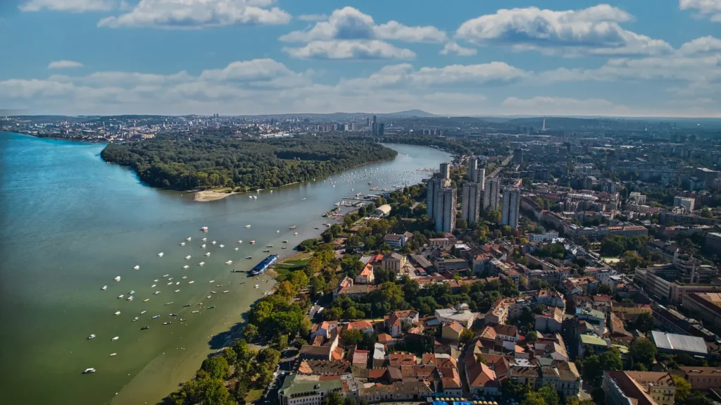 The Danube at Zemun with the Great War Island opposite