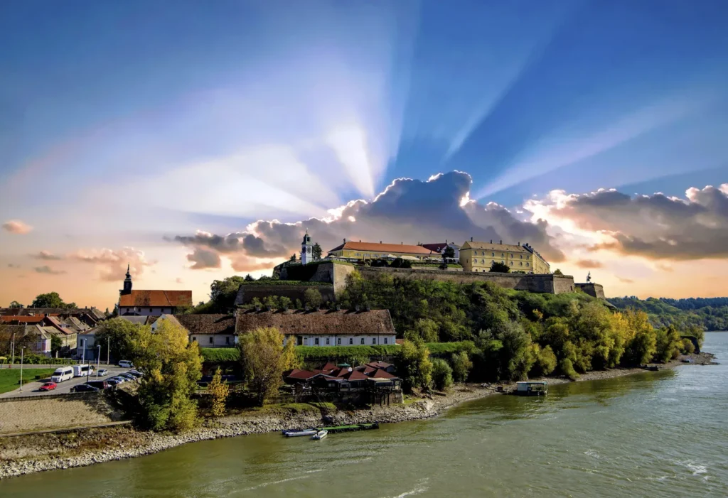 Petrovaradin fortress above the Danube at Novi Sad in autumn